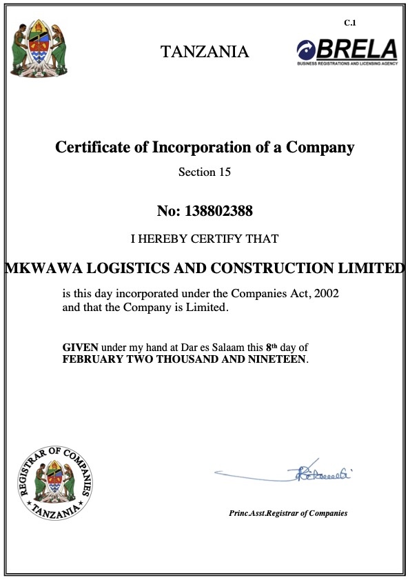 Certificate of Incorporation